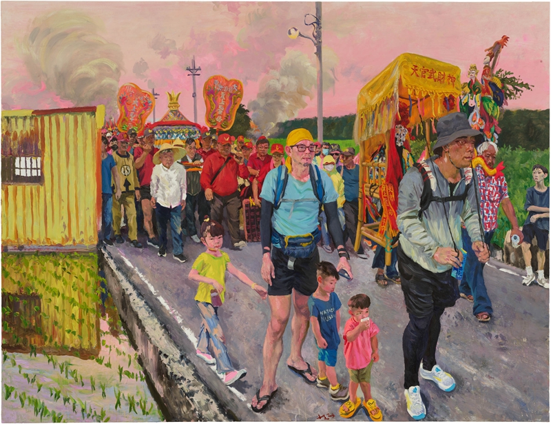 刘小东，日巡，2024，油彩/亚麻布，230×300cm    展览方供图